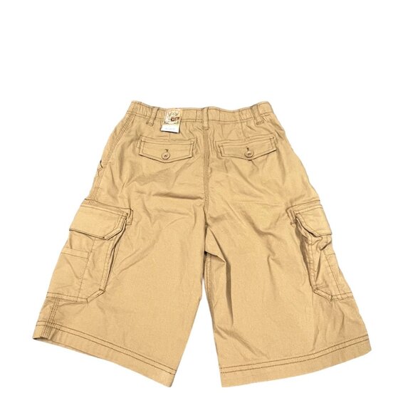 Red Camel Cargo Shorts Boys Size 18 Rimpa Tan Brown Adjustable Waist Pockets NWT - Picture 2 of 14